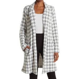 Melloday Houndstooth Long Knit Jacket NWOT